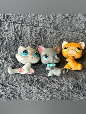 Lot of 3 Authentic Littlest Pet Shop Cats